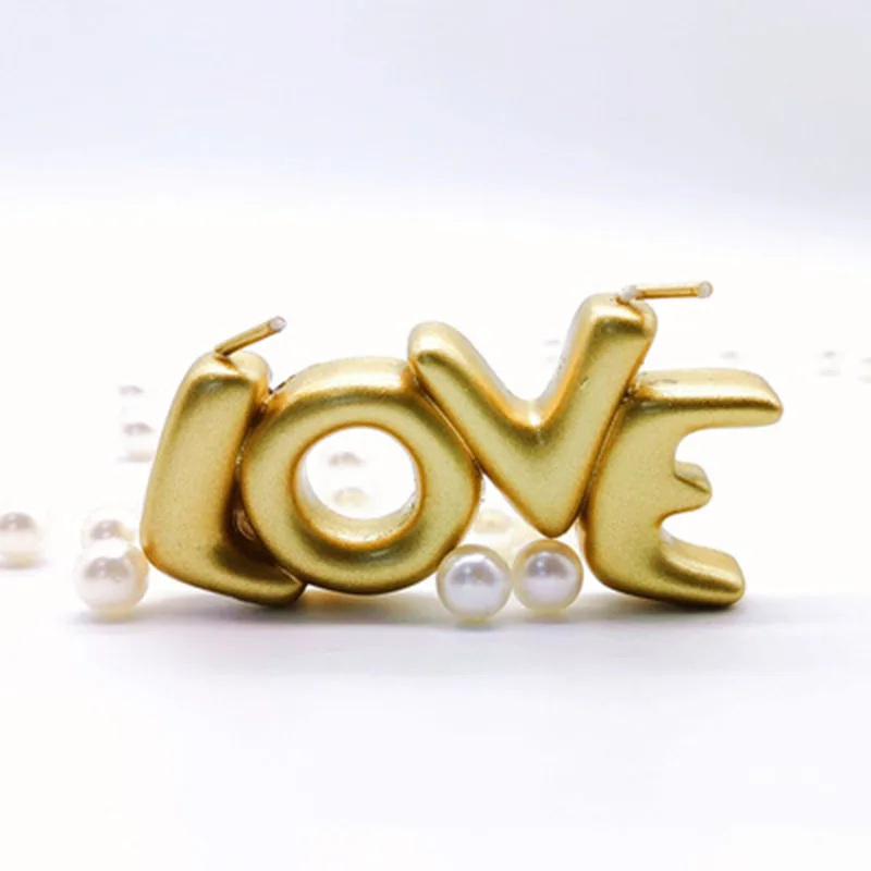 Свеча с круглым краем Love Golden персонализированная свеча для торта ко дню рождения