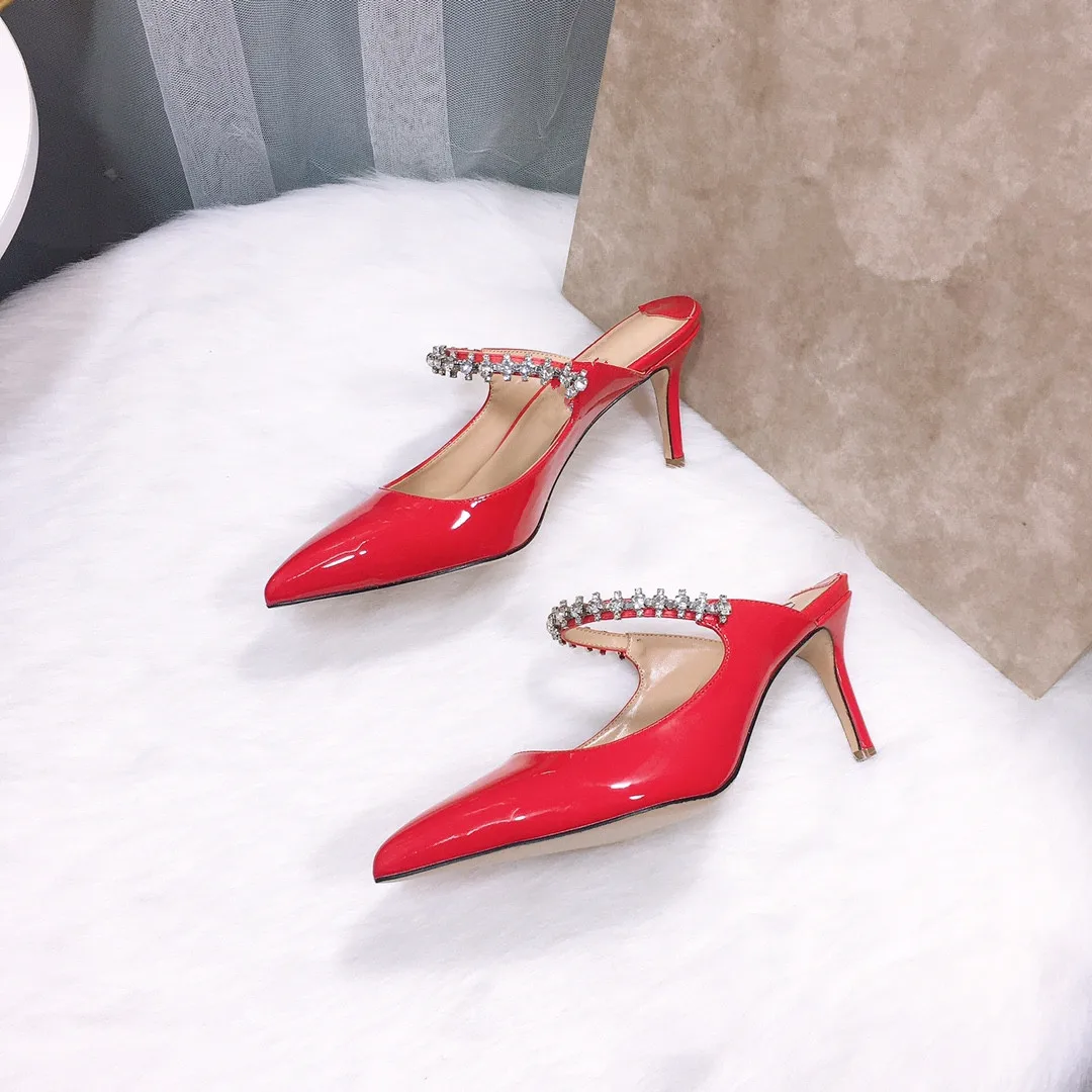 Autumn 2023 New Pointy Diamond with Crystal Buckle High Heel Shoes Women's Wedding Shoes