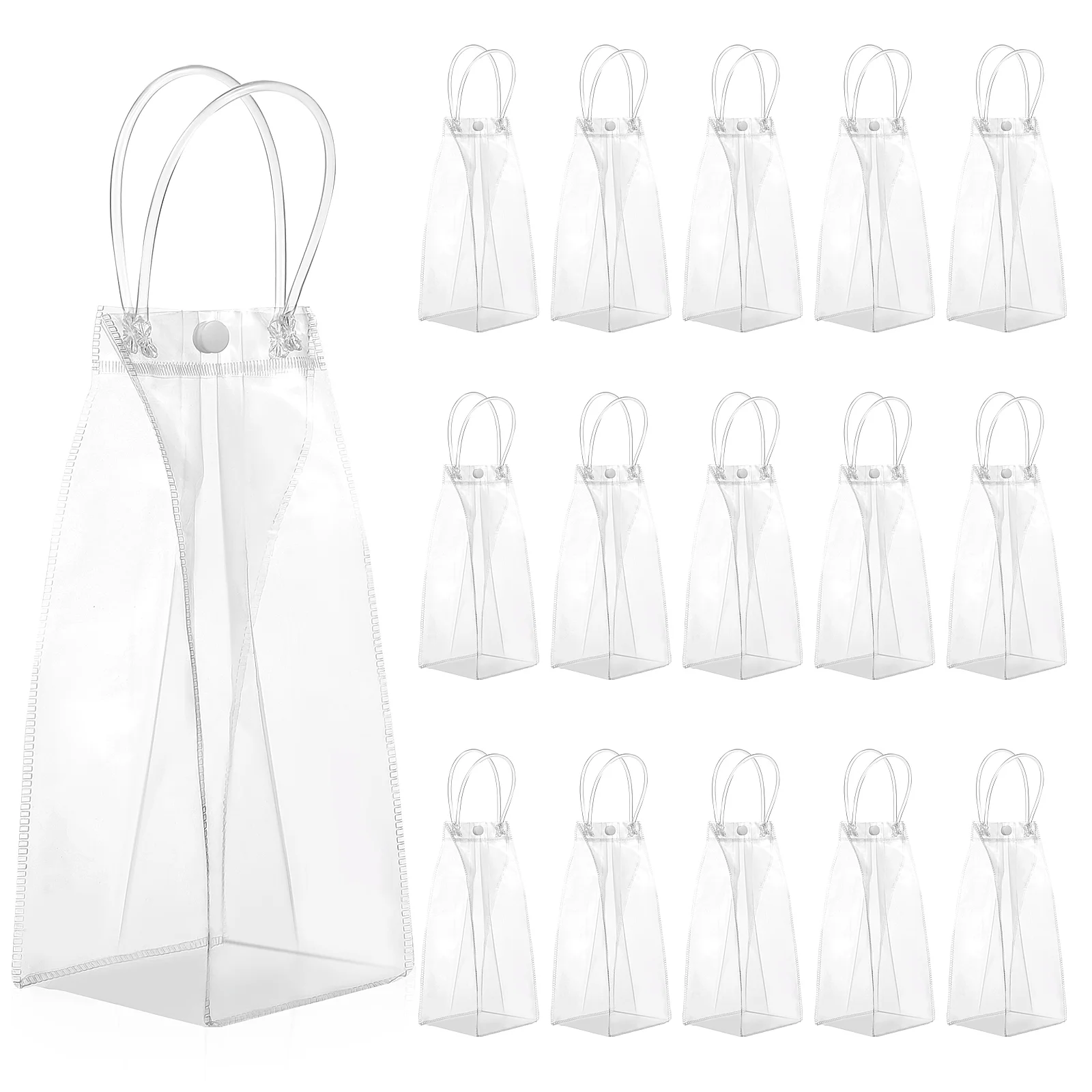 

15 Pcs Gift Bags Handles Vertical Section Reusable Pvc Clear Favor Favors Small