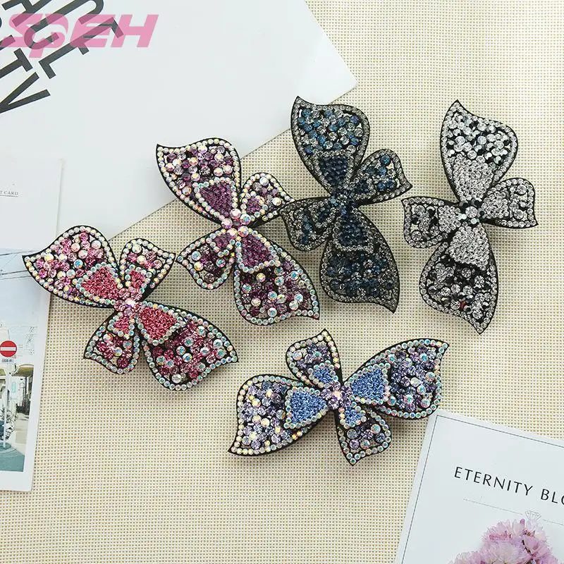 

Оптовая продажа от производителя, модная женская заколка-бант в форме конского хвоста с бриллиантами, креативная заколка для волос, внешняя...