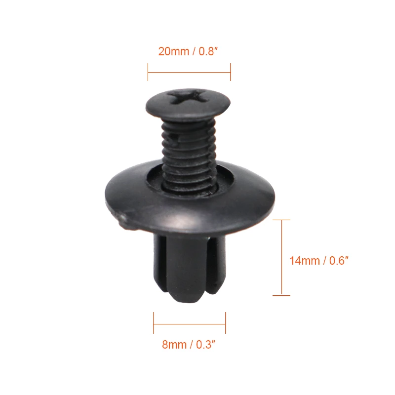 

10/20/50pcs Universal Car Bumper Fender 8mm Hole Plastic Rivets Fasteners Screw Car Fastener Clips