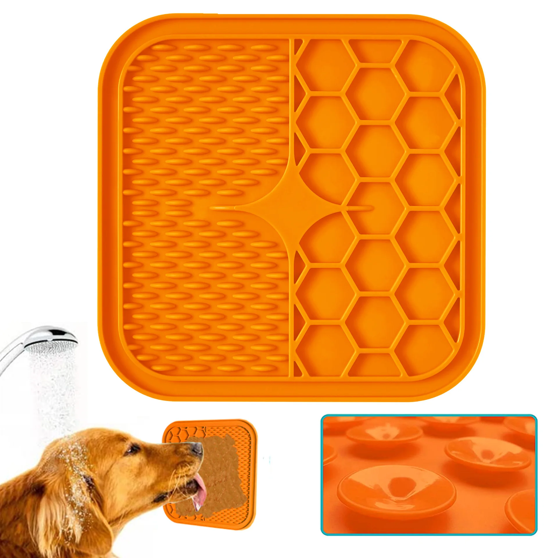 

Silicone Licking Pad Pet Dog Lick Pad Bath Peanut Butter Slow Eating Licking Feeder Cats Lickmat Feeding Dog Lick Mat