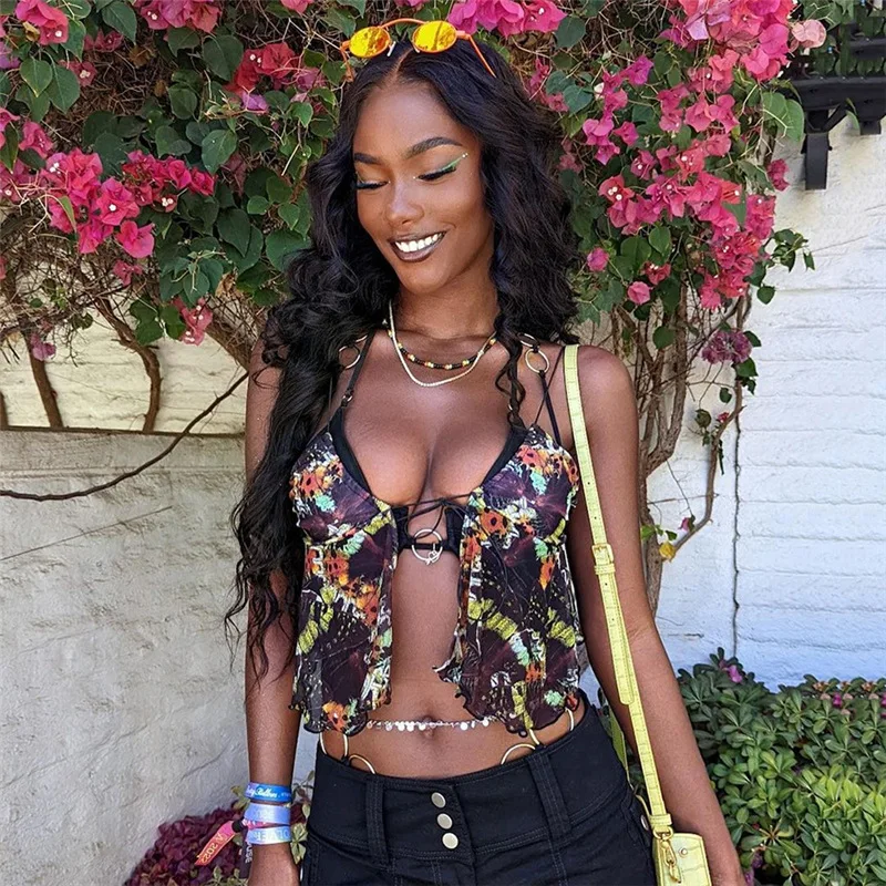 Новинка 2022 купальник-бикини с сетчатым принтом женский купальник короткий топ