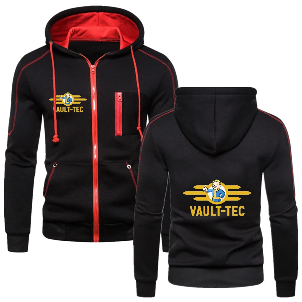 

Мужская приталенная толстовка с капюшоном и принтом, на молнии