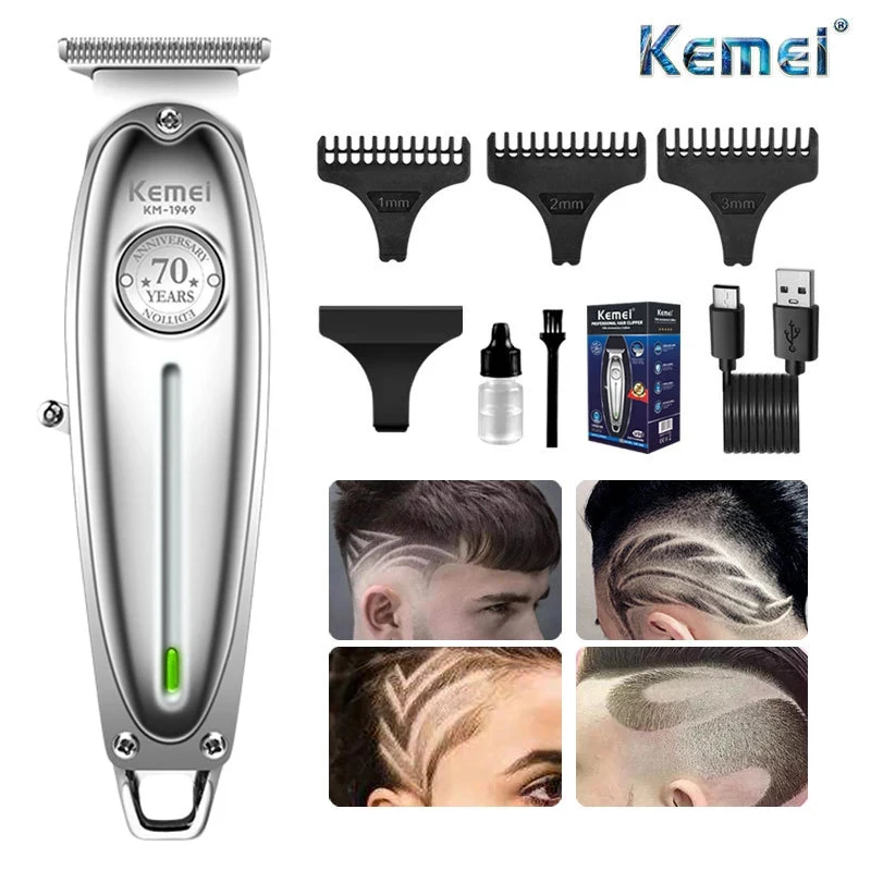 

Kemei Electirc Hair Clipper All Metal Professional Hair Trimmer for Men Barber Powerful Beard Trimmer Finishing Machine Tools