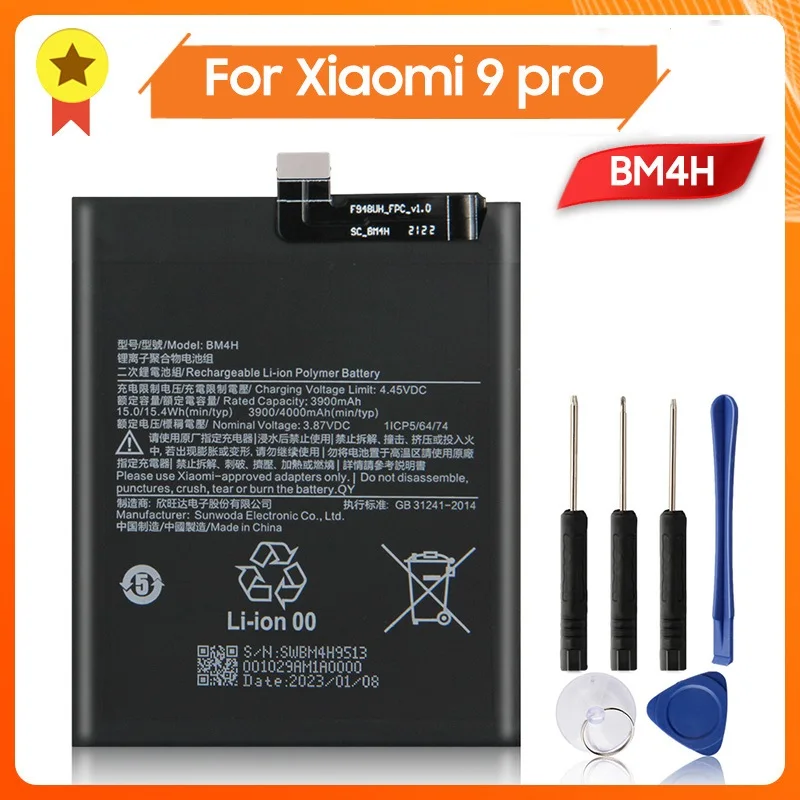 

BM4H Replacement Battery For Xiaomi 9 pro 4000mAh BM4H Phone Battery + Tools