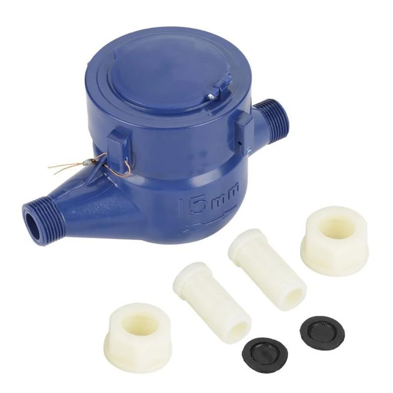 

DN15 Garden Home Plastic Cold Water Meter Single Water Flow Wet Table Measuring Tool 15mm 1/2 inch