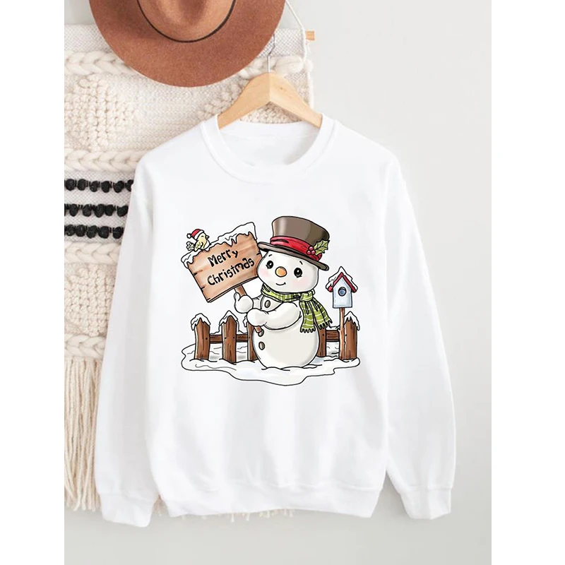 

Модный женский хлопковый свитшот с длинным рукавом и принтом на Рождество Rheaclot