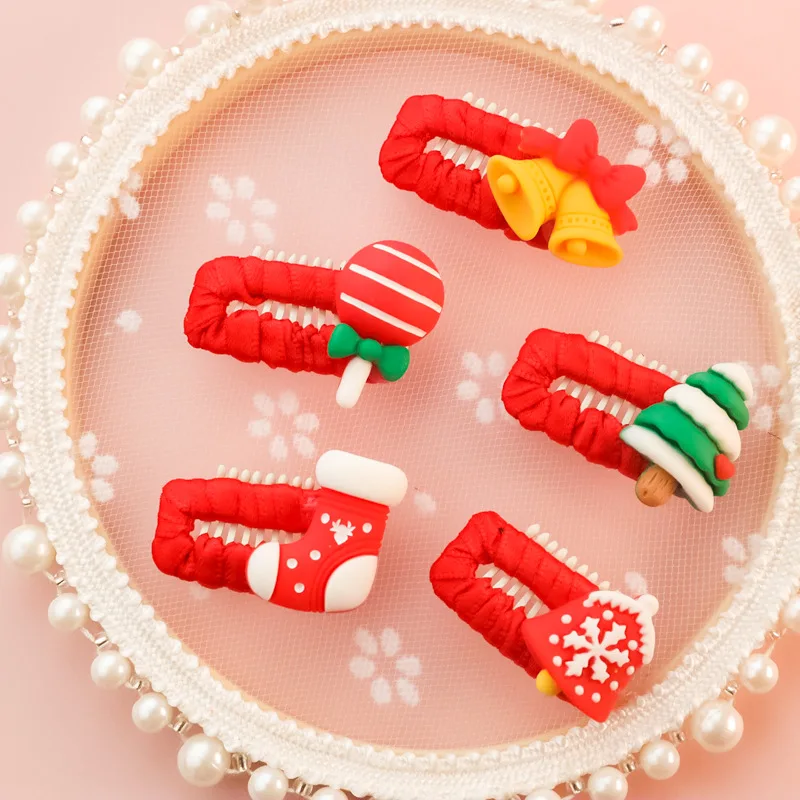 Милый модный Рождественский зажим для домашних животных ручной работы волос