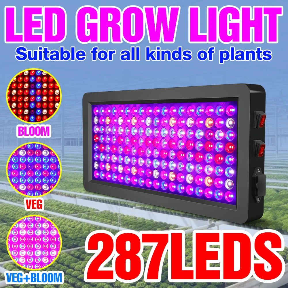 

LED Greenhouse Tent Grow Light Full Spectrum Phytolamp Indoor Hydroponic Plants Cultivation Lamp For Seedlings Vegetable Seeds