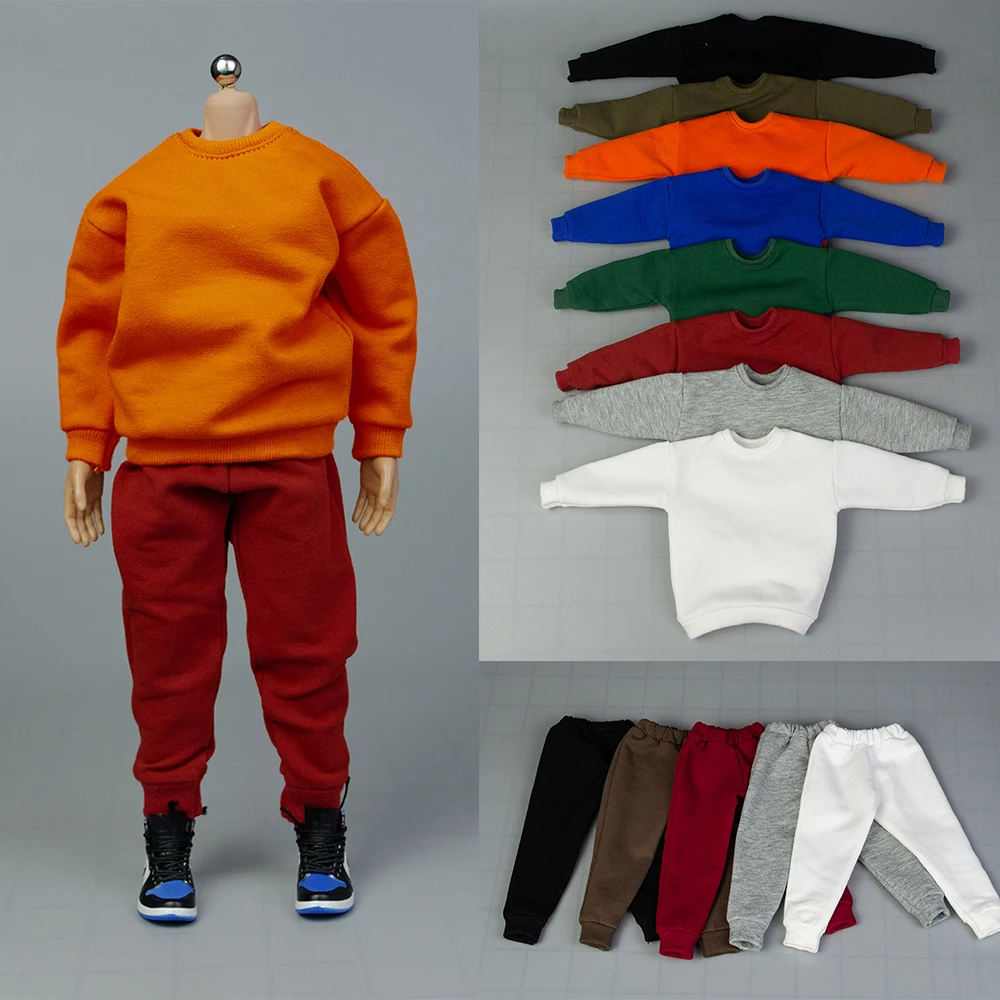 

1/6 soldier Long-sleeved Sportswear Sweater Sweatpants T-shirt Loose Model fit 12" Strong Muscle Action Figure Body Doll