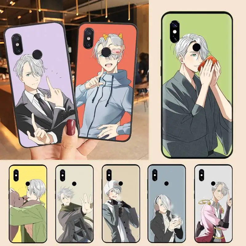 

Victor Nikiforov Yuri on Ice anime Phone Case For Xiaomi Redmi note 7 8 9 11 t s 10 A pro lite funda shell coque cover