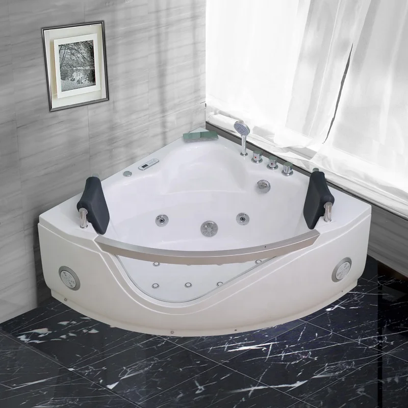 Фото Заводская дешевая цена Угловые гидромассажные ванны Jacuzz Угловая ванна 2-местная джакуумная ванна Гидромассажная ванна Спа Открытая гидромассажная ванна №3