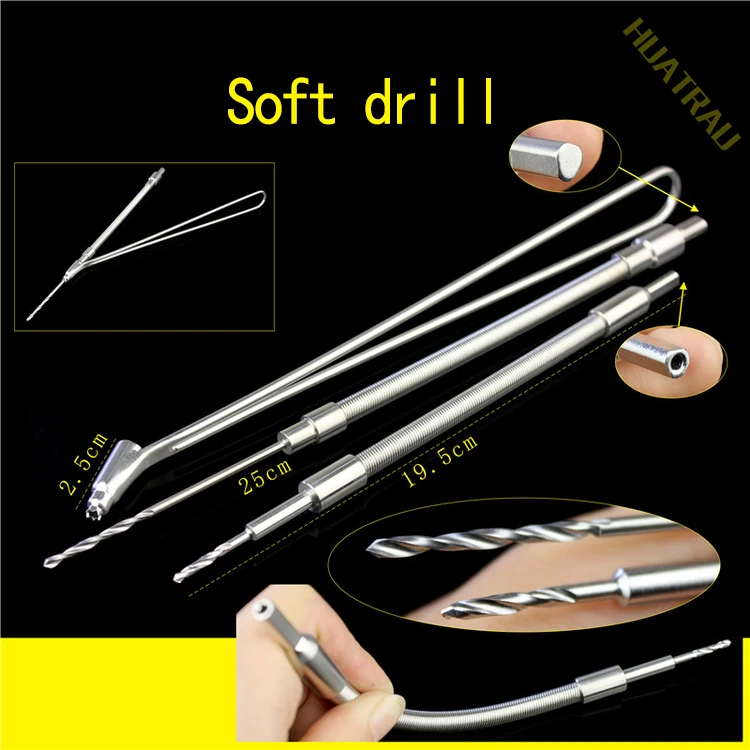 2.5 soft drill, pelvic bone reconstruction, bending drill, modified bone drill, drill sleeve, positioning guide, orthopaedics