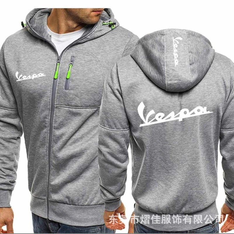 

Толстовка VESPA мужская с капюшоном, хлопок, молния, повседневная, весна, 2020