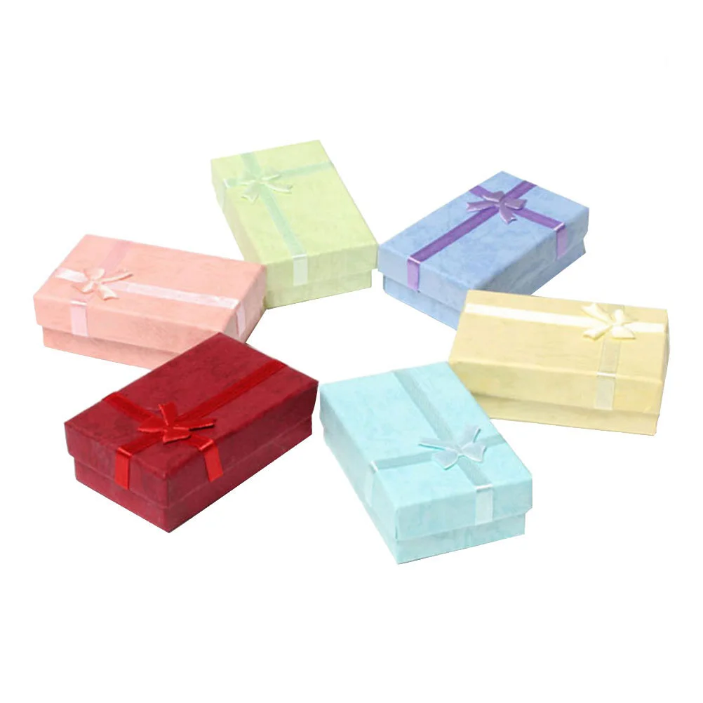 

Box Gift Jewelry Wrapping Boxes Paper Bowknot Cardboardbridalssmall Wedding Storageparty Shower Boxe Case Empty Ring Flat