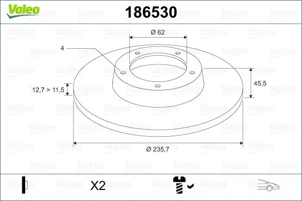 

186530 для 10 тормозных зеркал