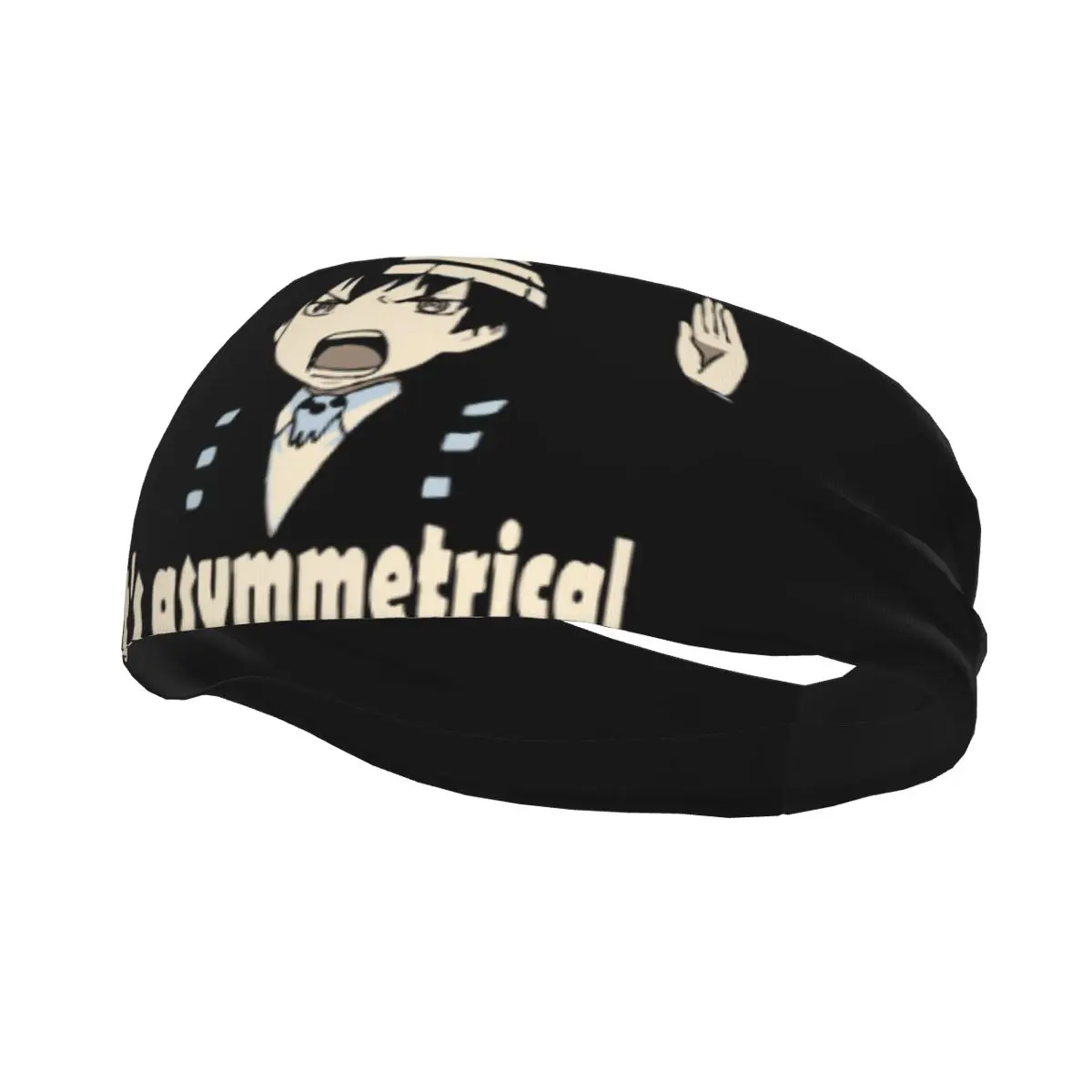 

Death The Kid Asymmetrical Women Sweatband Sweat Headband Stretch Elastic Jog Basketball Running Hair Band Soul Eater Headwear