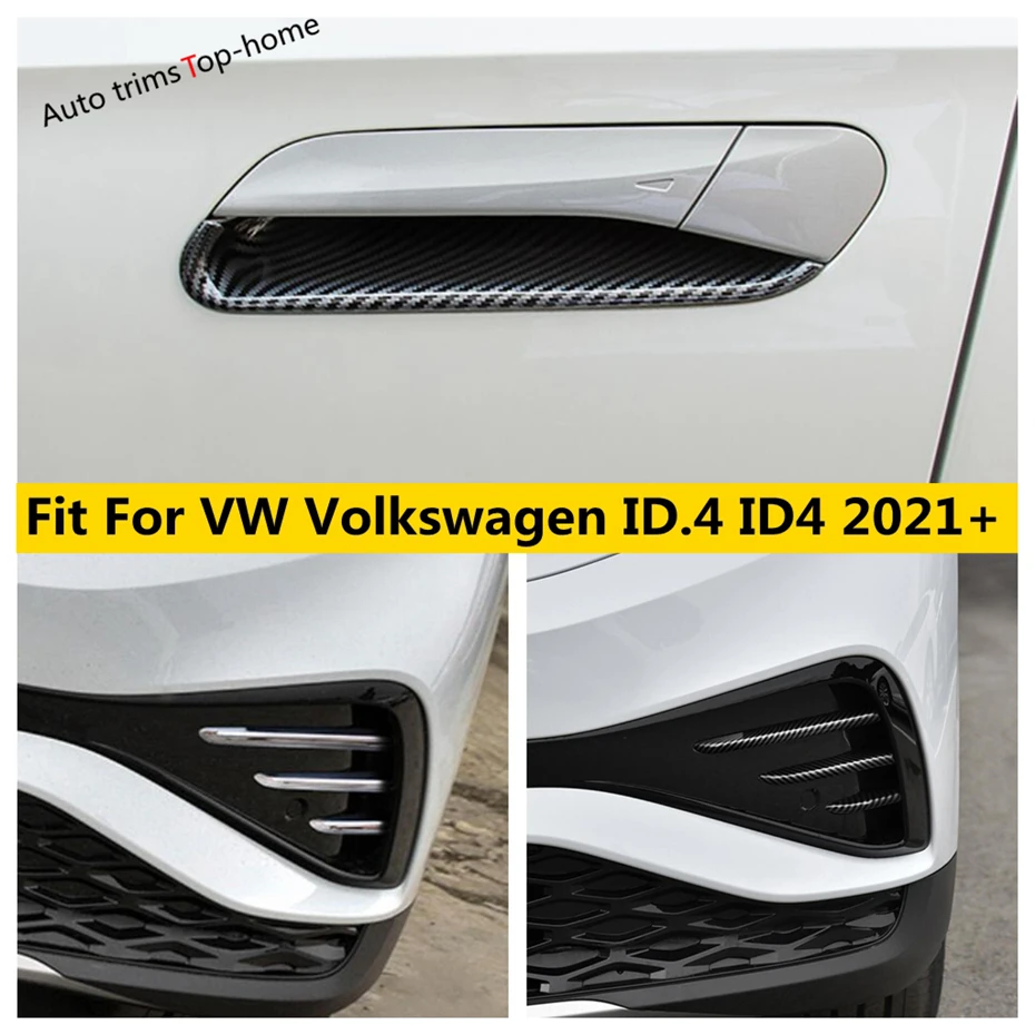 

Front Bumper Fog Light Lamp Eyelid Eyebrow Strip Handle Bowl Frame Cover Trim Accessories For VW Volkswagen ID.4 ID4 2021 2022