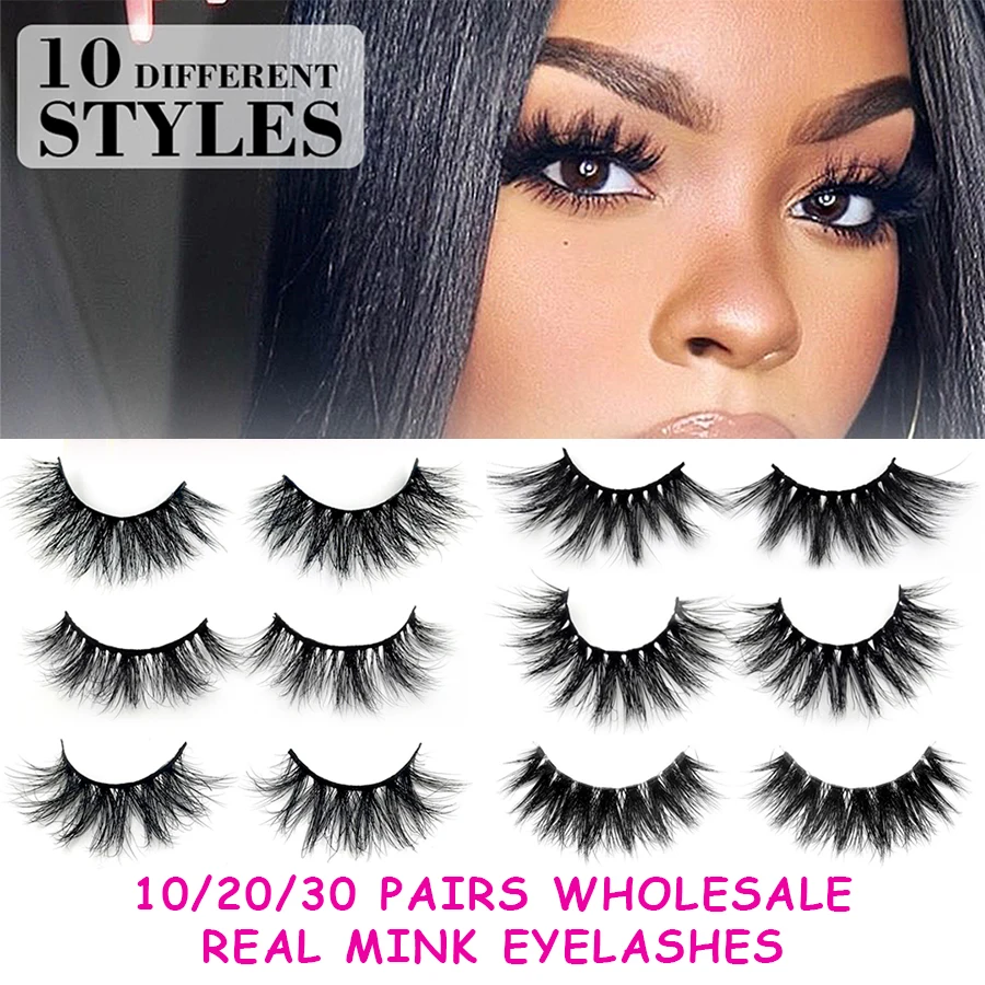 

30Pair Wholesale 3D Mink Eyelashes Handmade Full Strip Lashes 25mm Cruelty Free Luxury Mink Eyelashes Makeup maquiagem faux cils