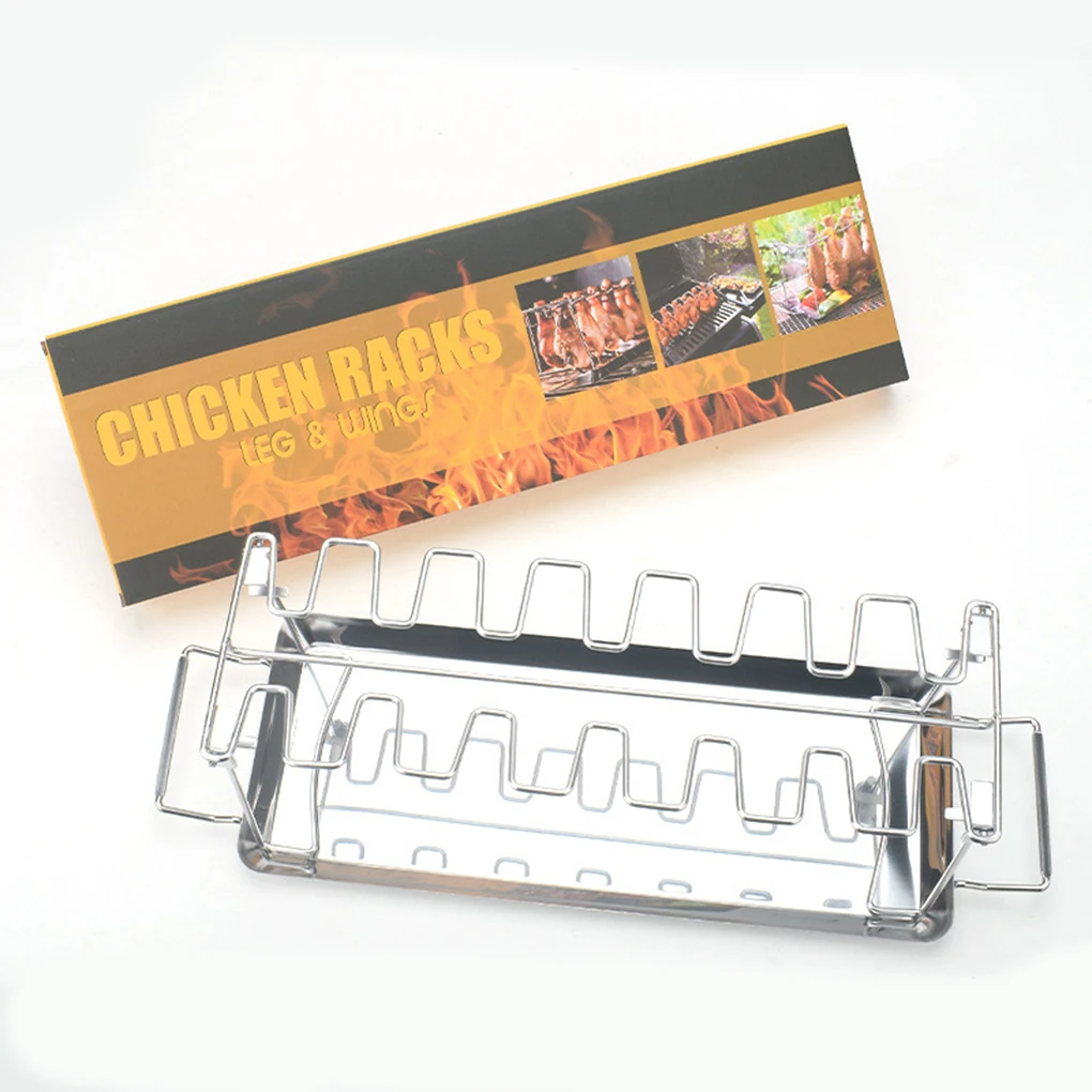 

Barbecue Rack Chicken Leg Grill Roaster Holder Spaces Saving Picnic Grills