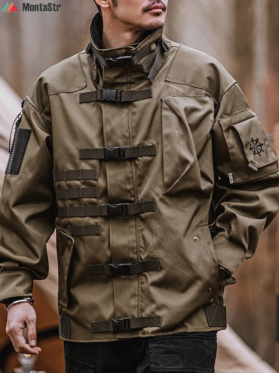 

Мужская куртка-бомбер с несколькими карманами, толстая ветрозащитная Водонепроницаемая мотоциклетная Военная Тактическая форма, одежда д...