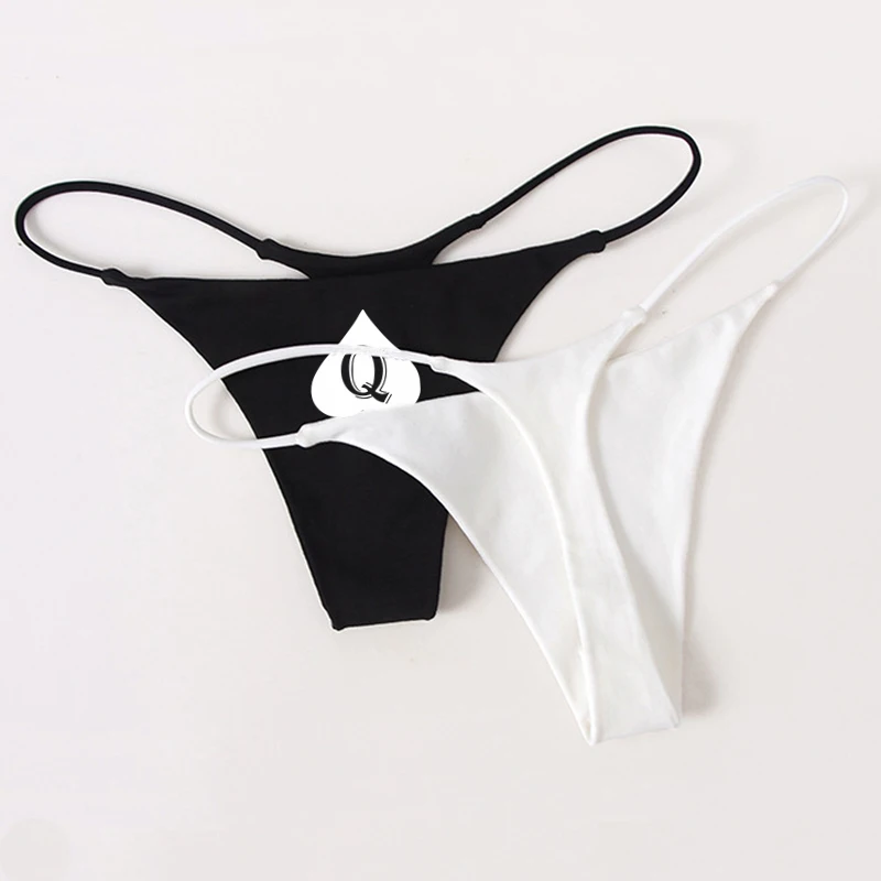 

Сексуальное женское нижнее белье с принтом Q Spades, двухслойные тонкие стринги с ремешками для женщин, спортивные бесшовные трусики для спорт...