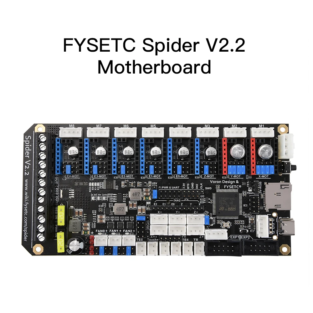

FYSETC Spider V2.2 3d Printer Motherboard Tmc2209 32Bit 3D Motherboard Vs Octopus Replace 3D Printer parts for Voron 2.4 Trident