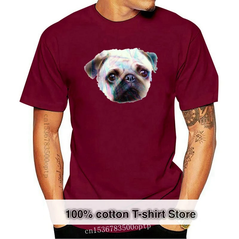 

Мужская хлопковая футболка, черная футболка в стиле хип-хоп, с принтом в виде мопса на солнце, лето 2018