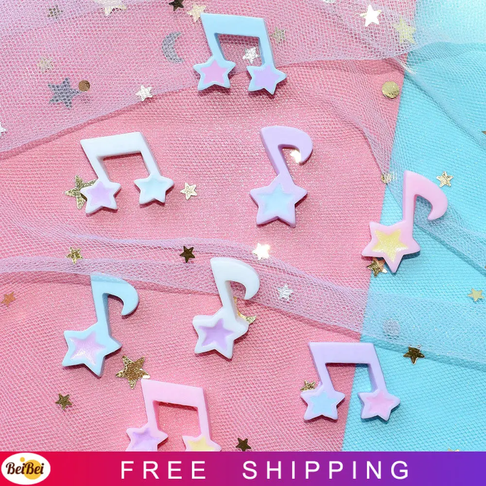 

100 шт. новые милые резиновые Мультяшные милые девочки сердце музыкальный символ плоская спина, Кабошон Скрапбукинг DIY очаровательные украше...