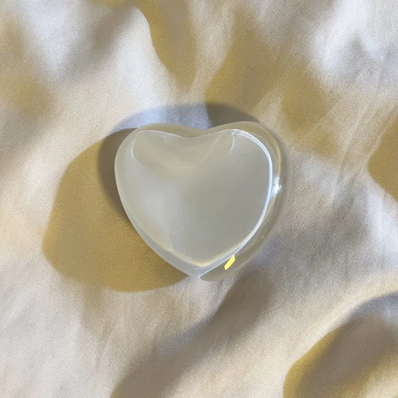 

Korean style simple solid color glass love air bag bracket suitable for all mobile phone cases summer creative telescopic female