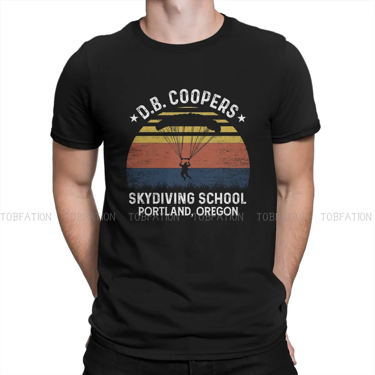 

DB Cooper Hijack TShirt for Men Parachute Humor Summer Tee T Shirt Novelty New Design Loose
