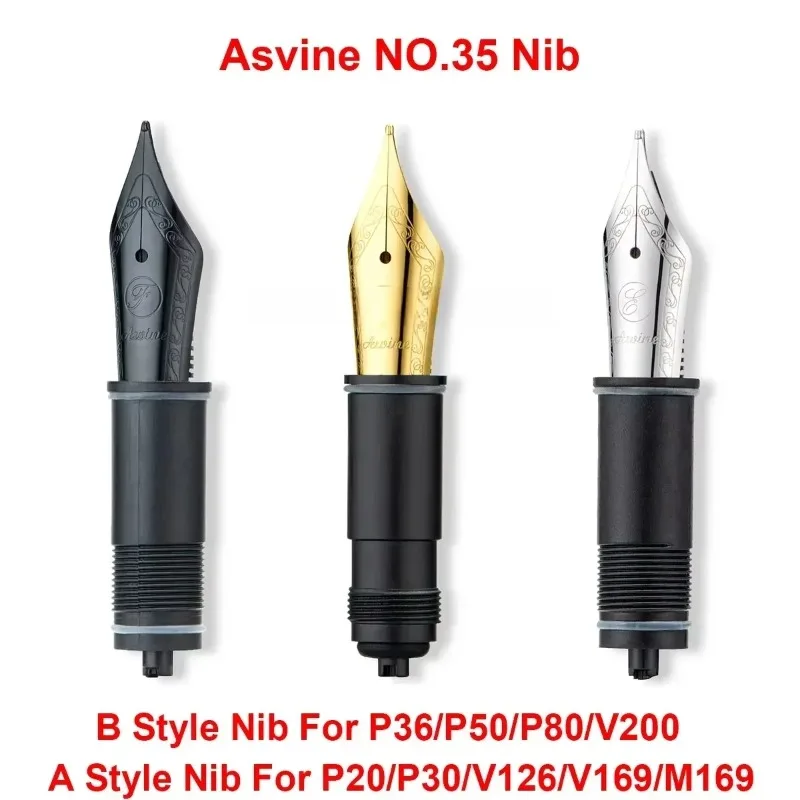 Фото Сменные перья Asvine для перьевых ручек EF/F/M, подходят для Asvine P36/P50/P80/V200/P20/P30/V126/V169/M169, аксессуары для письма №1