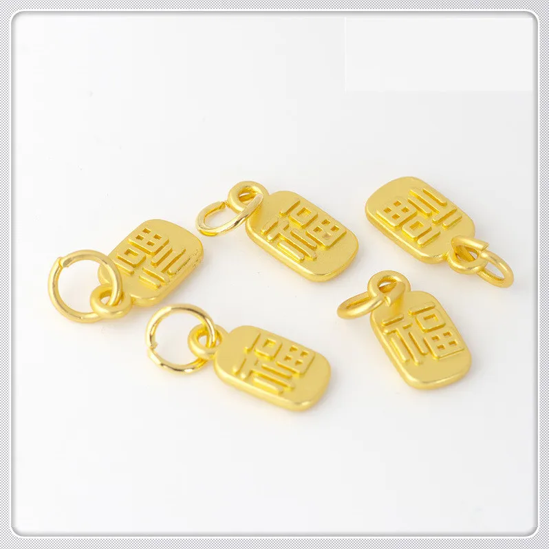 

20 PCS 5.5x10.5mm Matte Gold Good Fortune Pendant Charms Metal Alloy Accessories For DIY Jewelry Making ornament