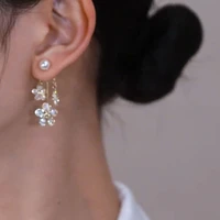 light luxury zircon flower earrings womens 2022 new trendy graceful online influencer advanced ear studs earrings