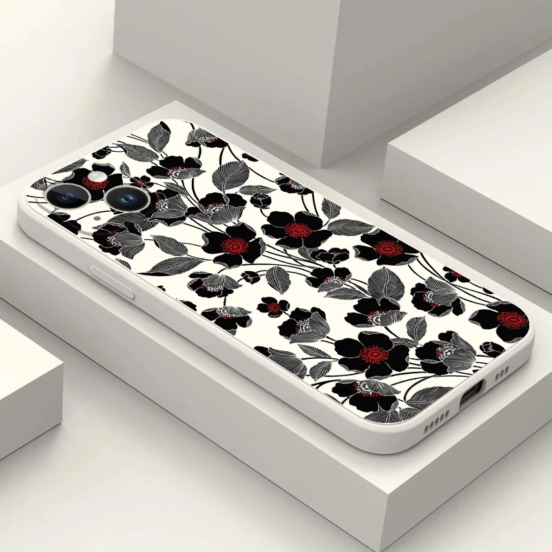 Чехол для Iphone 14 13 12 11 Mini Pro MAX 5 5s Se 2020 6 6s 7 8 Plus X 10 XR XS чехол телефона Silcone черный