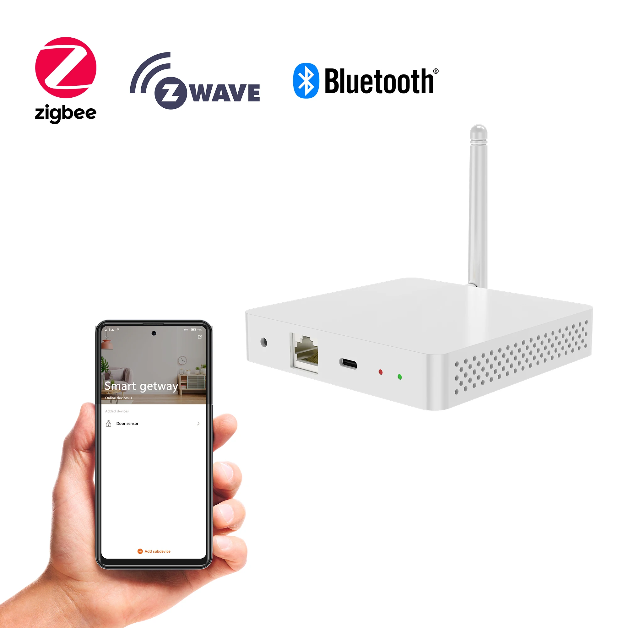 

smart wireless hub gateway zwave zigbee matter ble apartment intercom oem smart home