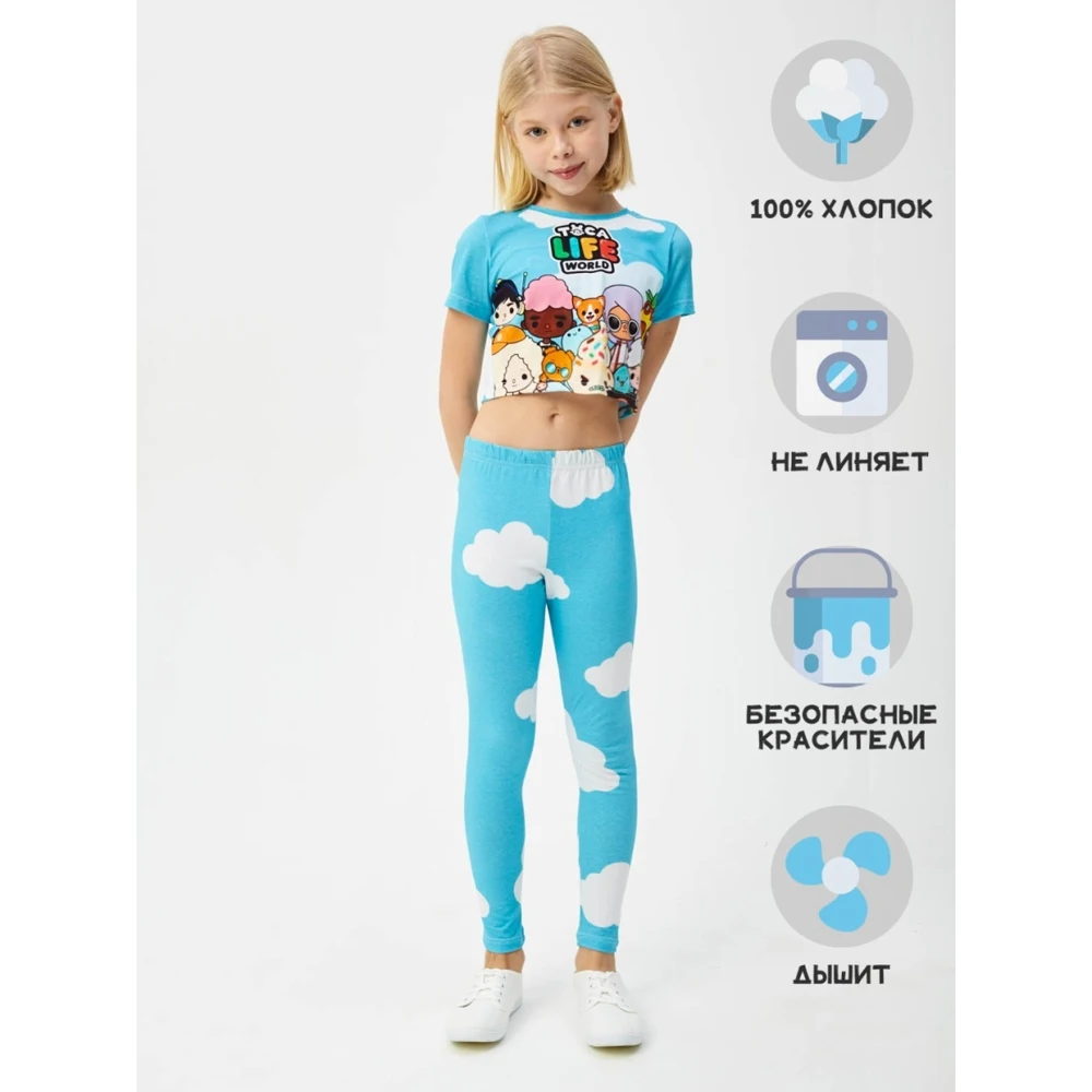 Спортивный костюм для девочки FortyFour GSS056 голубой хлопок 100% |
