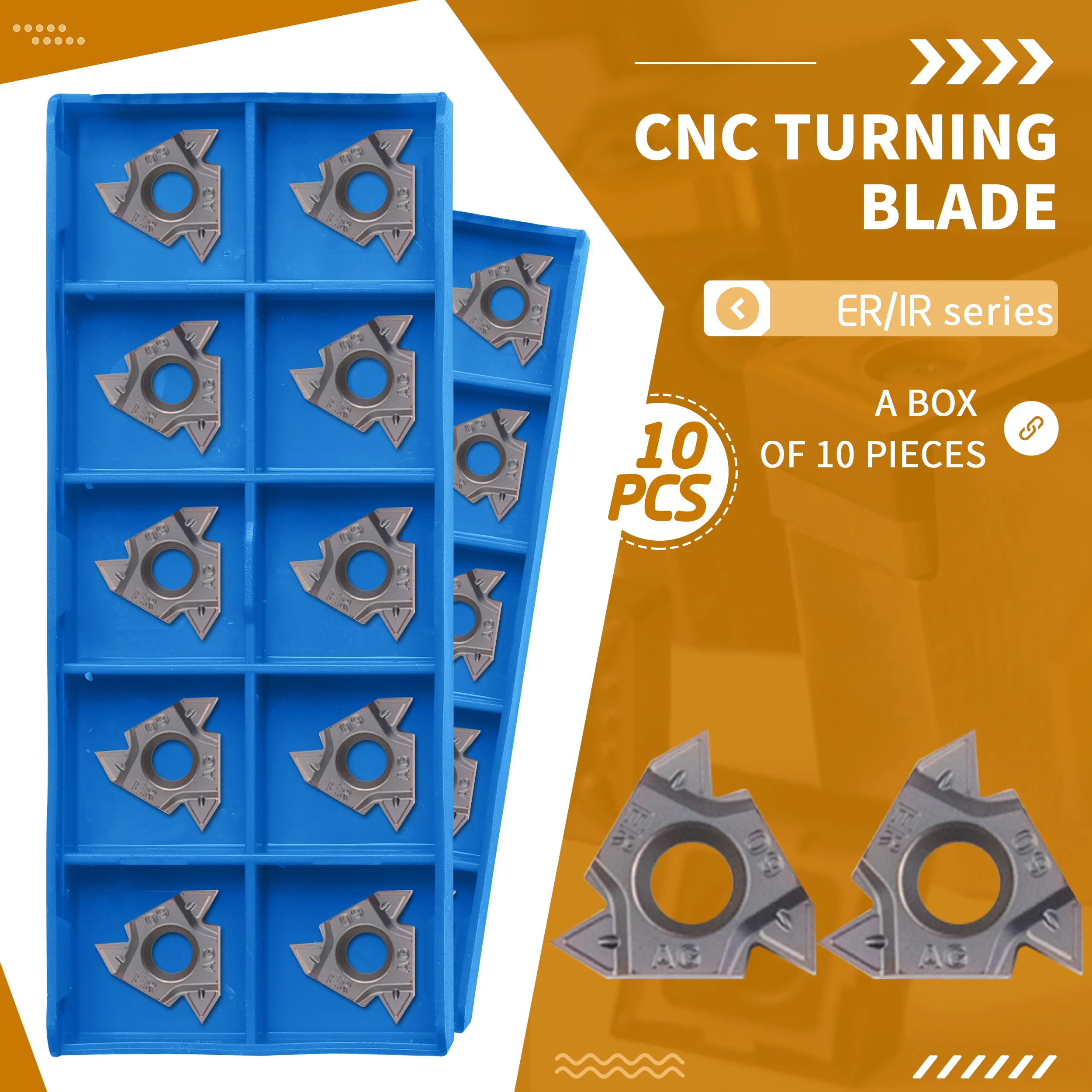 

10Pcs 16ER AG60 SK2025 16IR A55 A60 G55 CNC Lathe Internal And External Thread Carbide Insert Tool High Temperature Resistance