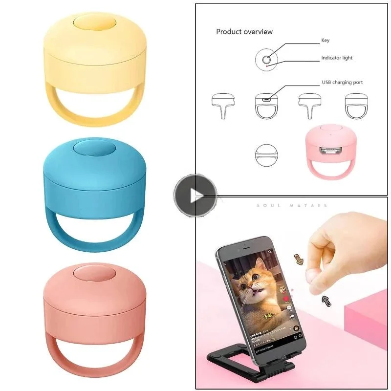 

Bluetooth-совместимый контроль пальцев, видео-пульт управления Tiktok, переключение страниц, устройство для просмотра, телефон, Кольцо дистанционн...