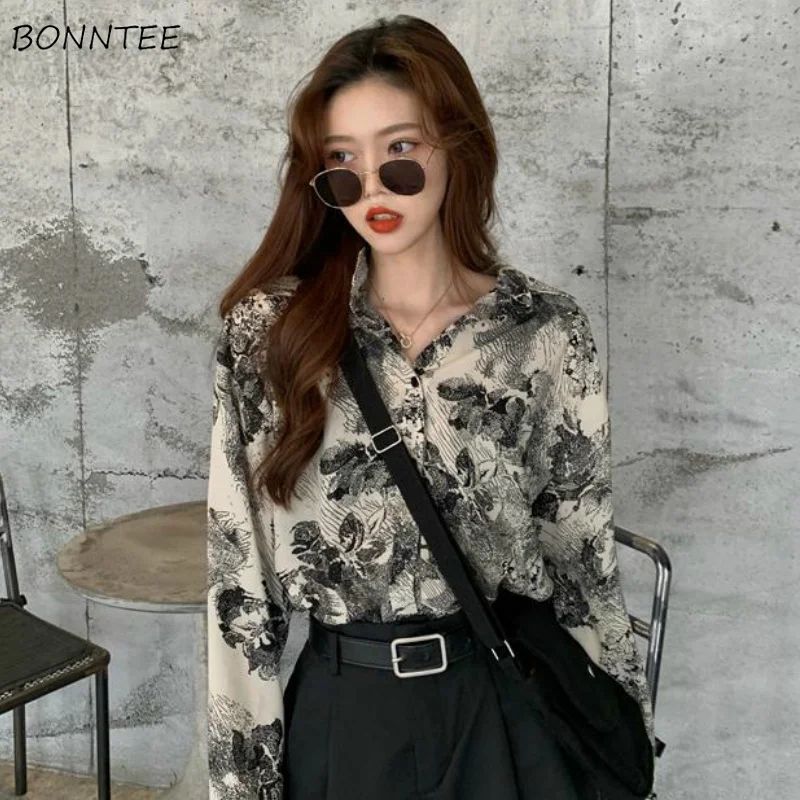 

Print Shirts Women Japanese Style Loose Leisure Popular Streetwear Chic Hipster Vintage Harajuku All-match Personality Design