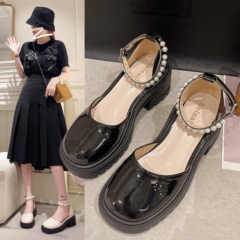 

Женские туфли с закрытым носком, на каблуке, с круглым носком