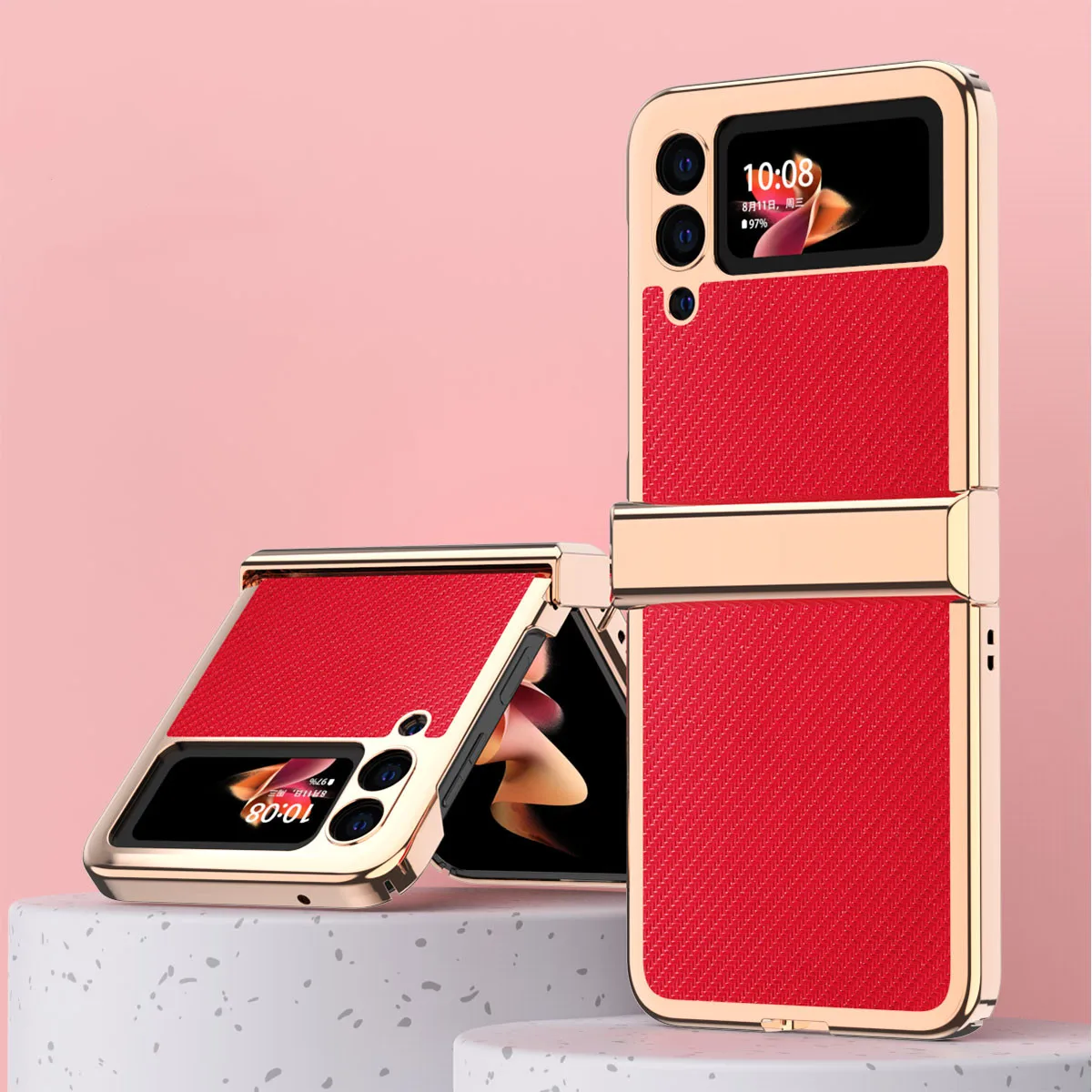 

Non-Slip Shockproof Plating Case for Samsung Galaxy Z Flip 3 5G Flip3 Drop Protection Mobile Phone Cases