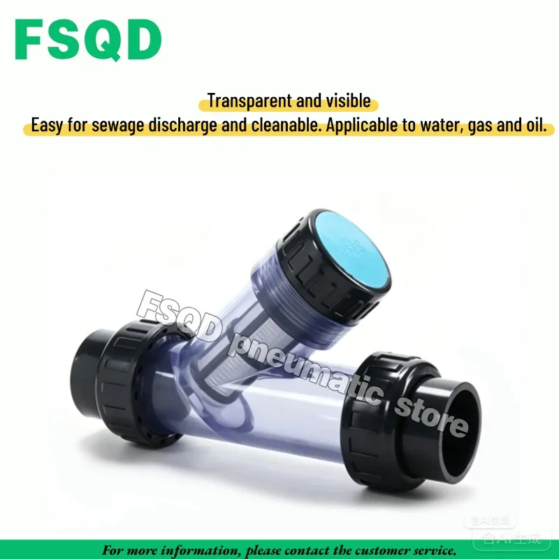Фото Фильтр для воды из ПВХ, Y-образный сетчатый фильтр для труб DN15/DN20/DN25/DN32/DN40/DN50/DN65/DN80/DN100, пневматический инструмент №2