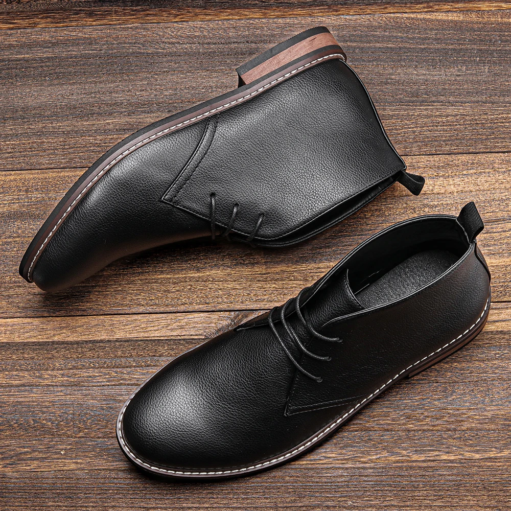 

Leather Boots 2022 Fashion Comfortable Brand Desert Ankle Boots #KD587