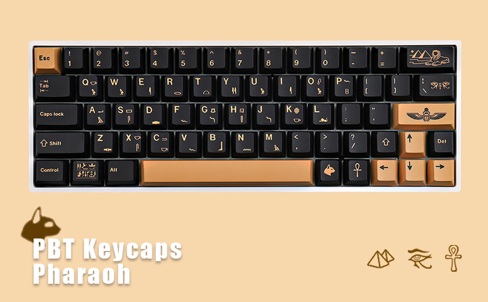 Фото Клавиши GMK имя Фараона PBT, 129 клавиш, вишневый профиль, краситель SUB GMK, персонализированные колпачки клавиш для механической клавиатуры Cherry MX Switch №1