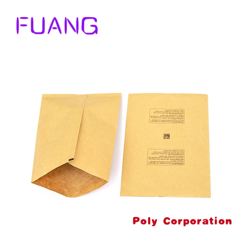 Customized Logo Eco Friendly Biodegradable Brown Kraft Paper Resealable Food Packaging Bags