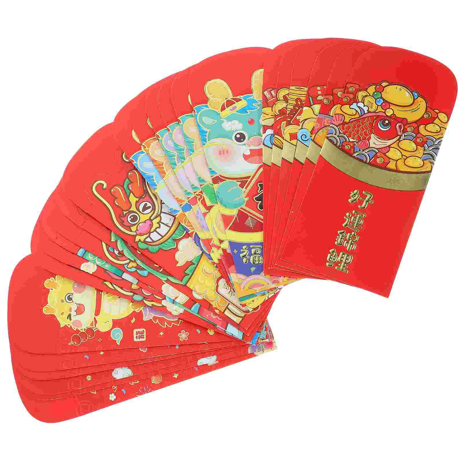 

24pcs Year Of Dragon Money Bags Red Envelopes Lucky Money Pouches Spring Festival Money Pocket