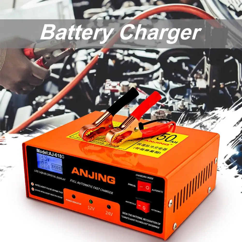 

Storage Battery Charger Easy to Use Multifunctions Accessory 130W 12V 10A LCD Automatic Battery Charger for Car