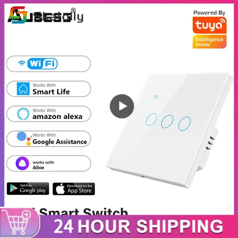 

Wall Panel Wireless Remote Control For Alexa And Google Home Neutral Wire Switch App Control Voice Control Smart Touch Switch